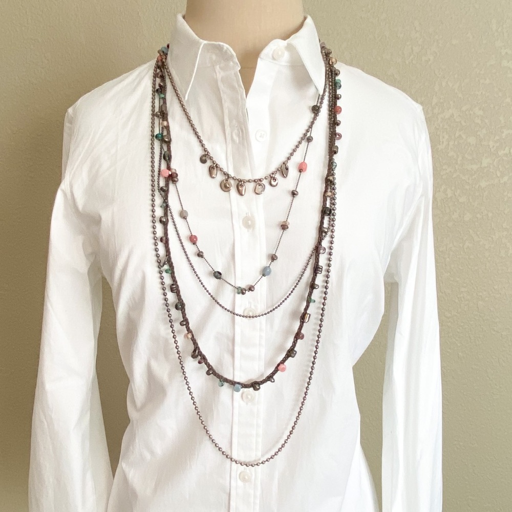 UNO de 50 multi strand necklace w/ precious stones